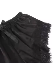 SUBBLIME - 953942 CHEMISE DE NUIT DÉCONTRACTÉE EN SOIE + PANTALON EN DENTELLE NOIR L/XL SUBBLIME - 953942 CHEMISE DE NUIT DÉCONTRACTÉE EN SOIE + PANTALON EN DENTELLE NOIR L/XL