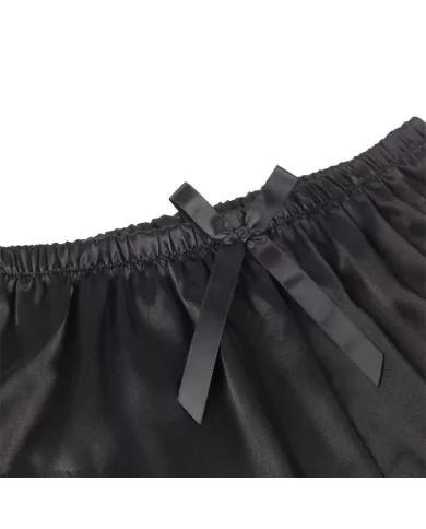 SUBBLIME - 953942 CHEMISE DE NUIT DÉCONTRACTÉE EN SOIE + PANTALON EN DENTELLE NOIR L/XL