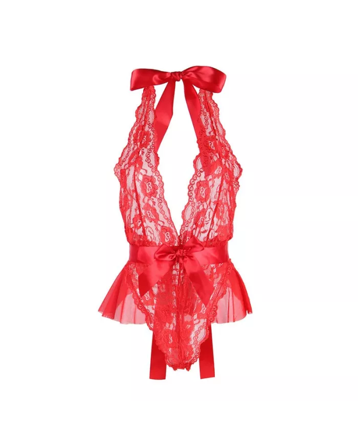 SUBBLIME - 953980 BODY SEXY A VOLANTS + CEINTURE ROUGE L/XL SUBBLIME - 953980 BODY SEXY A VOLANTS + CEINTURE ROUGE L/XL