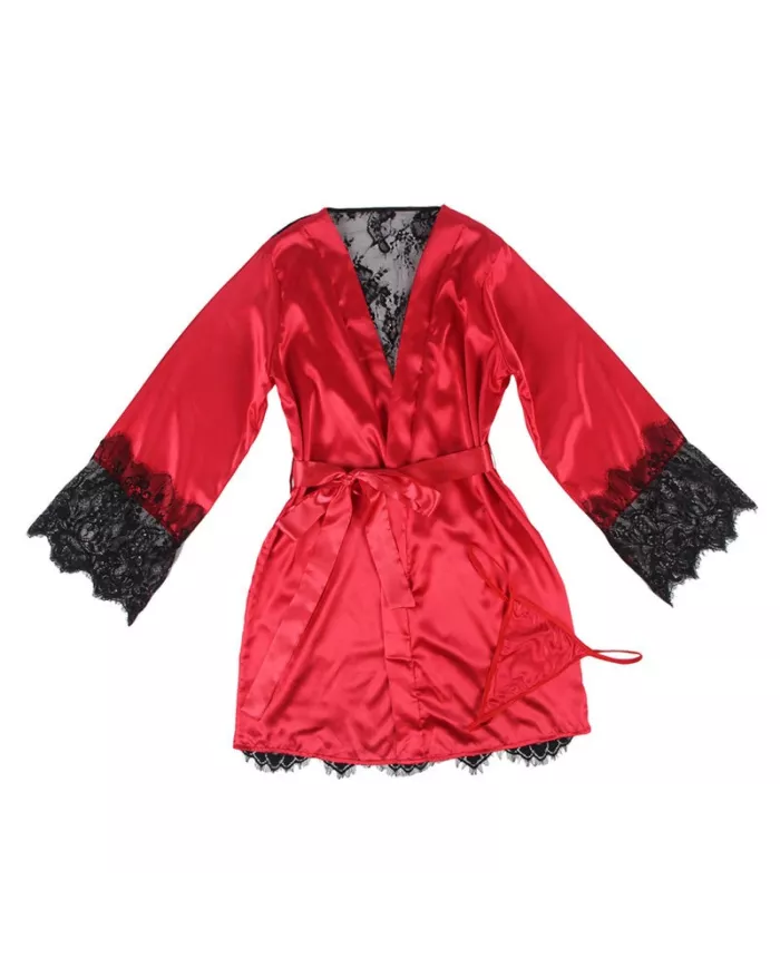 SUBBLIME - 954017 CARACO DOS TRANSPARENT EN DENTELLE + STRING ROUGE/NOIR S/M SUBBLIME - 954017 CARACO DOS TRANSPARENT EN DENTELLE + STRING ROUGE/NOIR S/M