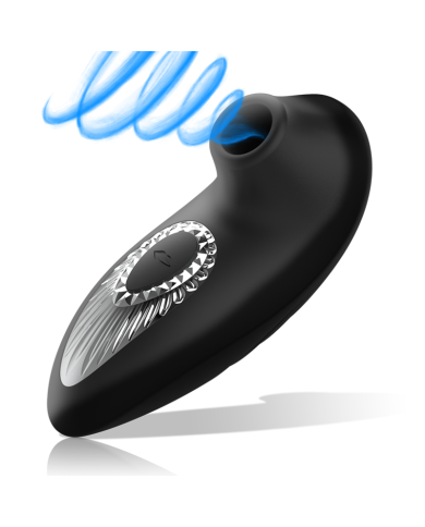 BLACK&SILVER - DRAKE DELUXE SUCKING VIBE RECHARGEABLE SILICONE NOIR
