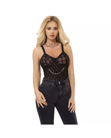 SUBBLIME - 954260 BODY AVEC CHAÎNES + PORTE-JARRETELLES NOIR S/M