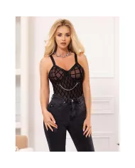 SUBBLIME - 9542277 BODY AVEC CHAÎNES + PORTE-JARRETELLES NOIR L/XL