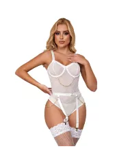 SUBBLIME - 954291 BODY AVEC CHAÎNES + PORTE-JARRETELLES BLANC L/XL SUBBLIME - 954291 BODY AVEC CHAÎNES + PORTE-JARRETELLES BLANC L/XL