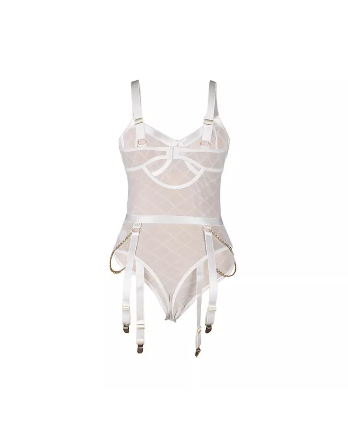 SUBBLIME - 954291 BODY AVEC CHAÎNES + PORTE-JARRETELLES BLANC L/XL SUBBLIME - 954291 BODY AVEC CHAÎNES + PORTE-JARRETELLES BLANC L/XL