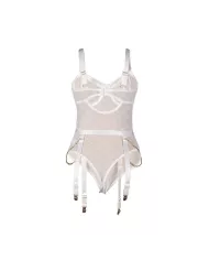SUBBLIME - 954291 BODY AVEC CHAÎNES + PORTE-JARRETELLES BLANC L/XL SUBBLIME - 954291 BODY AVEC CHAÎNES + PORTE-JARRETELLES BLANC L/XL