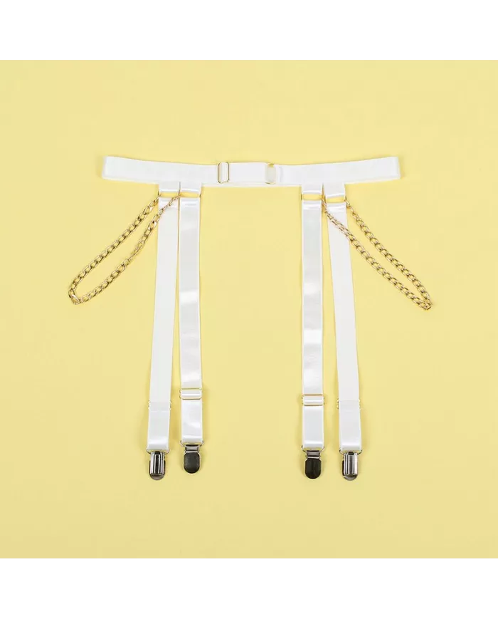 SUBBLIME - 954291 BODY AVEC CHAÎNES + PORTE-JARRETELLES BLANC L/XL SUBBLIME - 954291 BODY AVEC CHAÎNES + PORTE-JARRETELLES BLANC L/XL