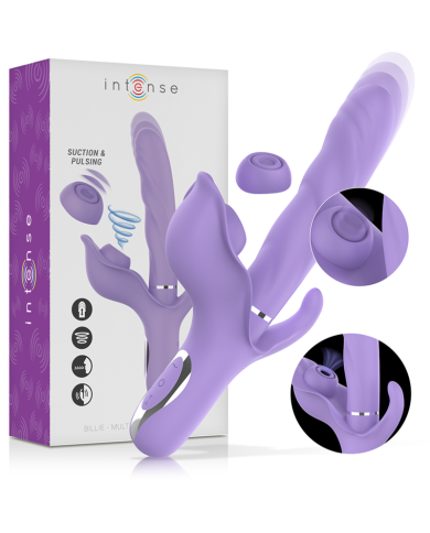 INTENSE - BILLIE VIBRATEUR À ASPIRATION RECHARGEABLE MULTIFONCTIONNEL AVEC BOUTON POUSSOIR VIOLET