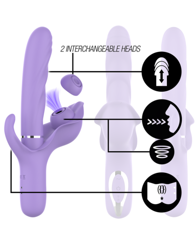 INTENSE - BILLIE VIBRATEUR À ASPIRATION RECHARGEABLE MULTIFONCTIONNEL AVEC BOUTON POUSSOIR VIOLET