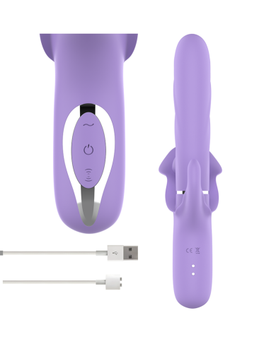 INTENSE - BILLIE VIBRATEUR À ASPIRATION RECHARGEABLE MULTIFONCTIONNEL AVEC BOUTON POUSSOIR VIOLET