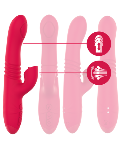 INTENSE - VIBRATEUR UP & DOWN RECHARGEABLE MULTIFONCTION DUA AVEC LANGUE ROUGE