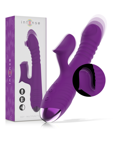 INTENSE - VIBRATEUR RECHARGEABLE MULTIFONCTION IGGY UP & DOWN AVEC STIMULATEUR CLITORAL VIOLET