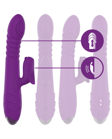 INTENSE - VIBRATEUR RECHARGEABLE MULTIFONCTION IGGY UP & DOWN AVEC STIMULATEUR CLITORAL VIOLET