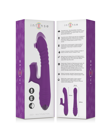 INTENSE - VIBRATEUR RECHARGEABLE MULTIFONCTION IGGY UP & DOWN AVEC STIMULATEUR CLITORAL VIOLET