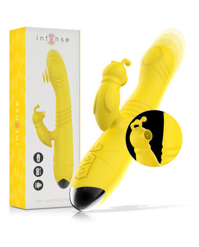 INTENSE - VIBRATEUR MULTIFONCTION TOKY UP & DOWN AVEC STIMULATEUR CLITORAL JAUNE
