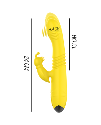 INTENSE - VIBRATEUR MULTIFONCTION TOKY UP & DOWN AVEC STIMULATEUR CLITORAL JAUNE
