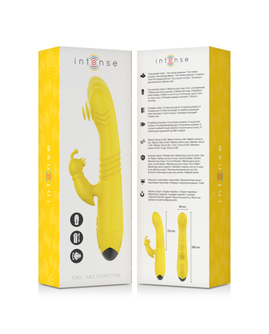 INTENSE - VIBRATEUR MULTIFONCTION TOKY UP & DOWN AVEC STIMULATEUR CLITORAL JAUNE