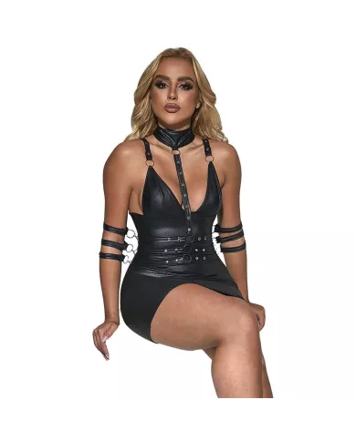 SUBBLIME - 954406 ROBE BONDAGE EN CUIR NOIR S/M