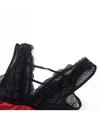 SUBBLIME - 954420 ROBE BONDAGE EN DENTELLE NOIRE S/M