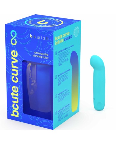 B SWISH - VIBRATEUR RECHARGEABLE EN SILICONE BLEU BCUTE CURVE INFINITE CLASSIC ÉDITION LIMITÉE