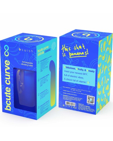 B SWISH - VIBRATEUR RECHARGEABLE EN SILICONE BLEU BCUTE CURVE INFINITE CLASSIC ÉDITION LIMITÉE