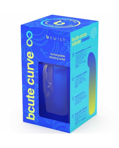B SWISH - VIBRATEUR RECHARGEABLE EN SILICONE BLEU BCUTE CURVE INFINITE CLASSIC ÉDITION LIMITÉE