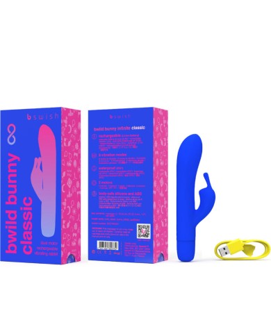 B SWISH - VIBRATEUR RECHARGEABLE CLASSIQUE BWILD BUNNY INFINITE SILICONE BLEU