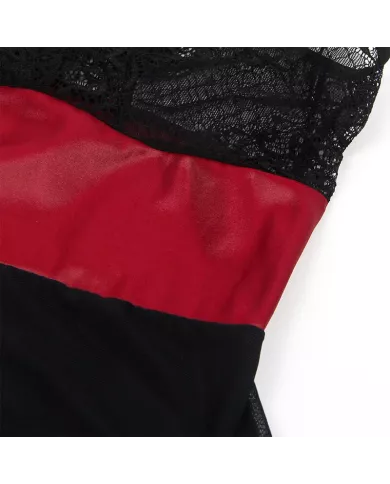 SUBBLIME - 954437 ROBE BONDAGE EN DENTELLE NOIRE L/XL