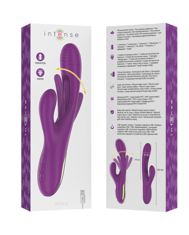 INTENSE - APOLO VIBRATEUR MULTIFONCTION RECHARGEABLE 7 VIBRATIONS AVEC LANGUE OSCILLANTE VIOLET