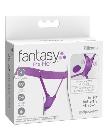 FANTASY FOR HER - HARNAIS PAPILLON VIBRANT, RECHARGEABLE & TÉLÉCOMMANDE VIOLET