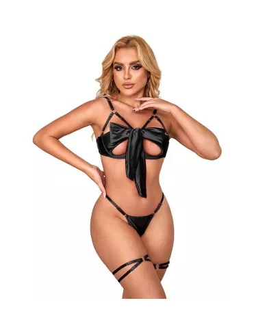 SUBBLIME - 955205 ENSEMBLE SOUTIEN-GORGE AVEC NŒUD NOIR RÉGLABLE L/XL