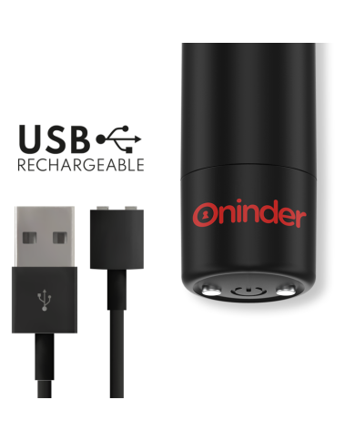 ONINDER - BERLIN VIBRATEUR BULLET NOIR 9 MODES 8,5 X 2 CM - APPLICATION GRATUITE
