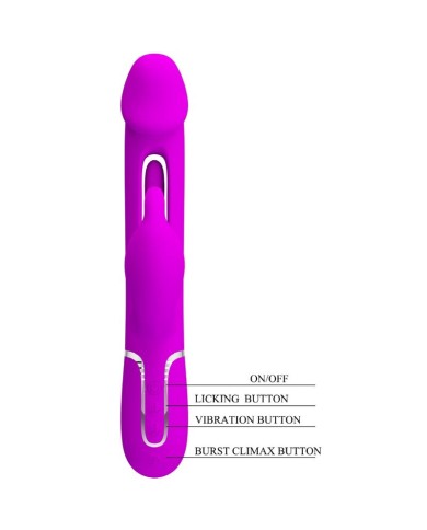 PRETTY LOVE - VIBRATEUR DEJON RABBIT 3 EN 1 MULTIFONCTION FUCSIA