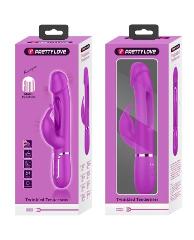PRETTY LOVE - VIBRATEUR DEJON RABBIT 3 EN 1 MULTIFONCTION FUCSIA