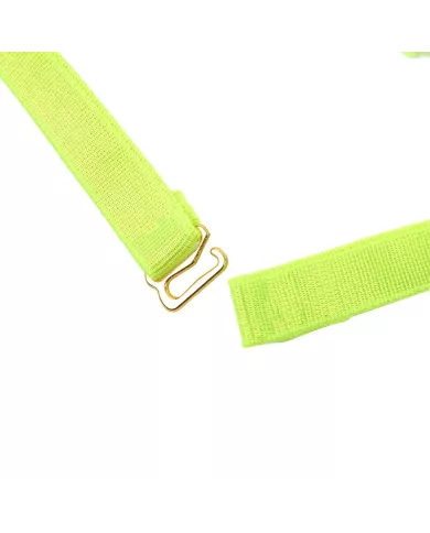 SUBBLIME - 955274 ENSEMBLE SOUTIEN-GORGE AVEC COLLIER ET DÉTAILS DE JAMBES VERT FLUORESCENT S/M