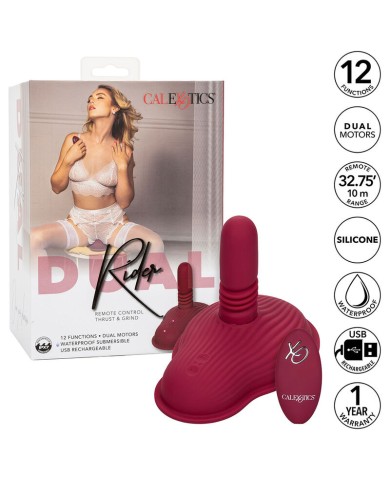 CALEXOTICS - RIDER MASSAGER DOUBLE MOTEUR TÉLÉCOMMANDE ROUGE