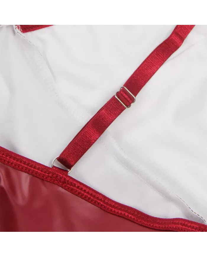 SUBBLIME - 955397 ROBE À BRETELLES EN CUIR BORDEAUX S/M SUBBLIME - 955397 ROBE À BRETELLES EN CUIR BORDEAUX S/M