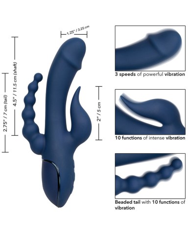 CALEXOTICS - VIBRATEUR TRIPLE ORGASME BLEU
