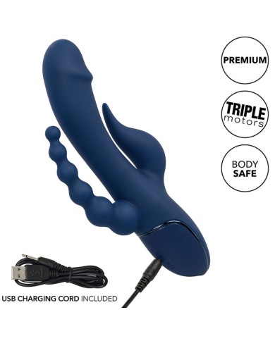 CALEXOTICS - VIBRATEUR TRIPLE ORGASME BLEU
