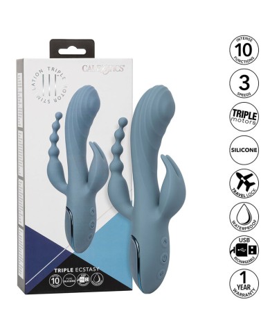 CALEXOTICS - VIBRATEUR TRIPLE ECSTASY GRIS