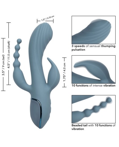 CALEXOTICS - VIBRATEUR TRIPLE ECSTASY GRIS