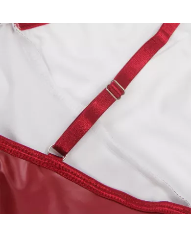 SUBBLIME - 955403 ROBE À BRETELLES EN CUIR BORDEAUX L/XL