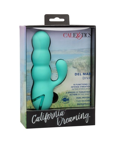 CALEXOTICS - VIBRATEUR DEL MAR DIVA RABBIR AQUA GREEN PAR CALIFORNIA DREAMING