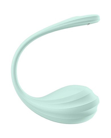SATISFYER - APPLICATION GRATUITE STIMULATEUR DE POINT G PÉTALE LISSE VERT D'EAU