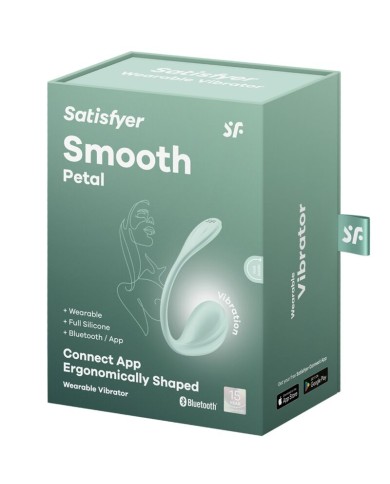 SATISFYER - APPLICATION GRATUITE STIMULATEUR DE POINT G PÉTALE LISSE VERT D'EAU