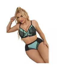 SUBBLIME - 955557 ENSEMBLE SOUTIEN-GORGE EN CUIR VERNI VERT AVEC FERMETURE ÉCLAIR S/M SUBBLIME - 955557 ENSEMBLE SOUTIEN-GORGE EN CUIR VERNI VERT AVEC FERMETURE ÉCLAIR S/M