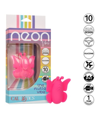 CALEXOTICS - NEON VIBES FLUTTER VIBE STIMULATEUR 10 VIBRATIONS ROSE