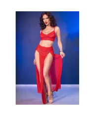 CHILIROSE - CR 4850 ENSEMBLE TOP ET LEGGINGS ROUGE AVEC ACCESSOIRES DORÉS S CHILIROSE - CR 4850 ENSEMBLE TOP ET LEGGINGS ROUGE AVEC ACCESSOIRES DORÉS S