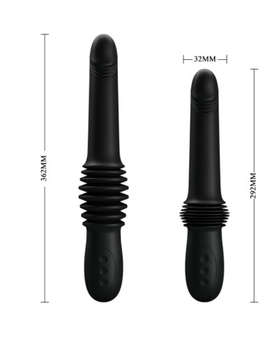 PRETTY LOVE - VIBRATEUR PAZUZU 3 MODES DE POUSSÉE NOIR