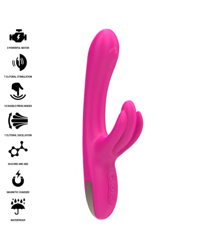 INTENSE - BRITNEY VIBRATEUR LAPIN MULTIFONCTION 23 CM ROSE